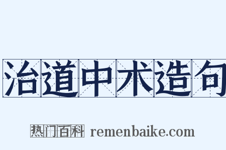 治道中术造句是什么意思的图片
